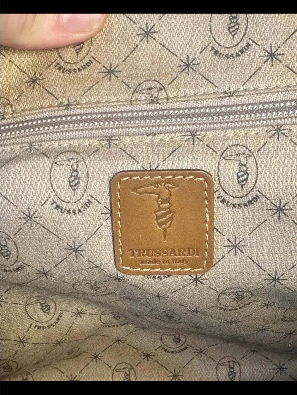 Vintage Trussardi Italy Leather Doctor Satchel Shoulder Bag Two Tone